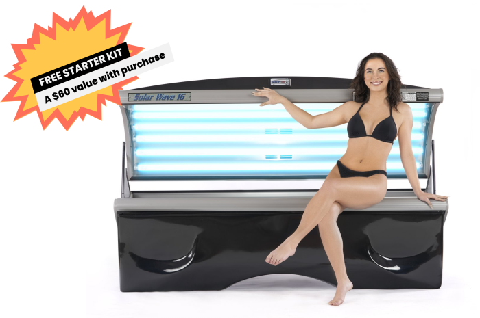 Solar Wave 16 Lamp Deluxe Tanning Bed with 16 Lamps with a Model